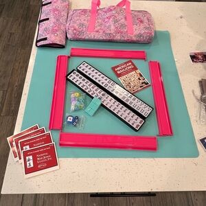 Pink Mahjong Set with Accessories